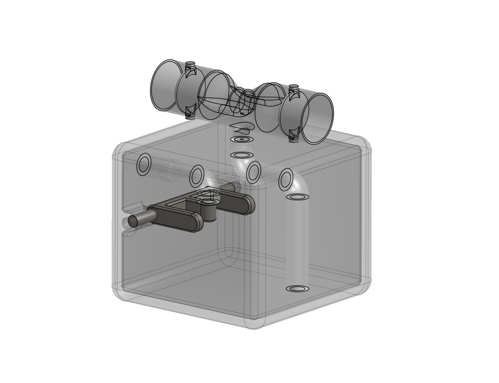 CAD rendering of a carburetor model