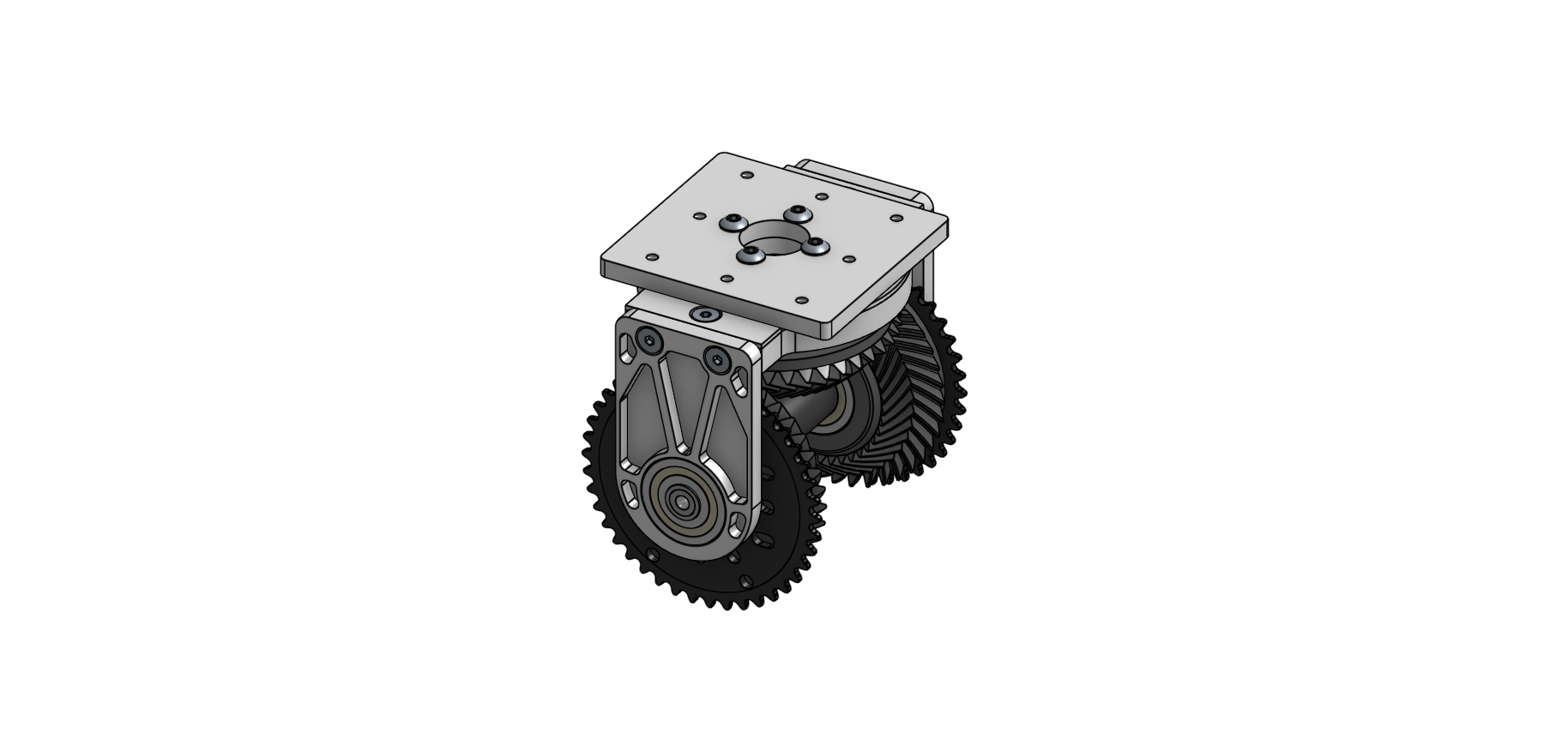 CAD rendering of a differential wrist gear assembly