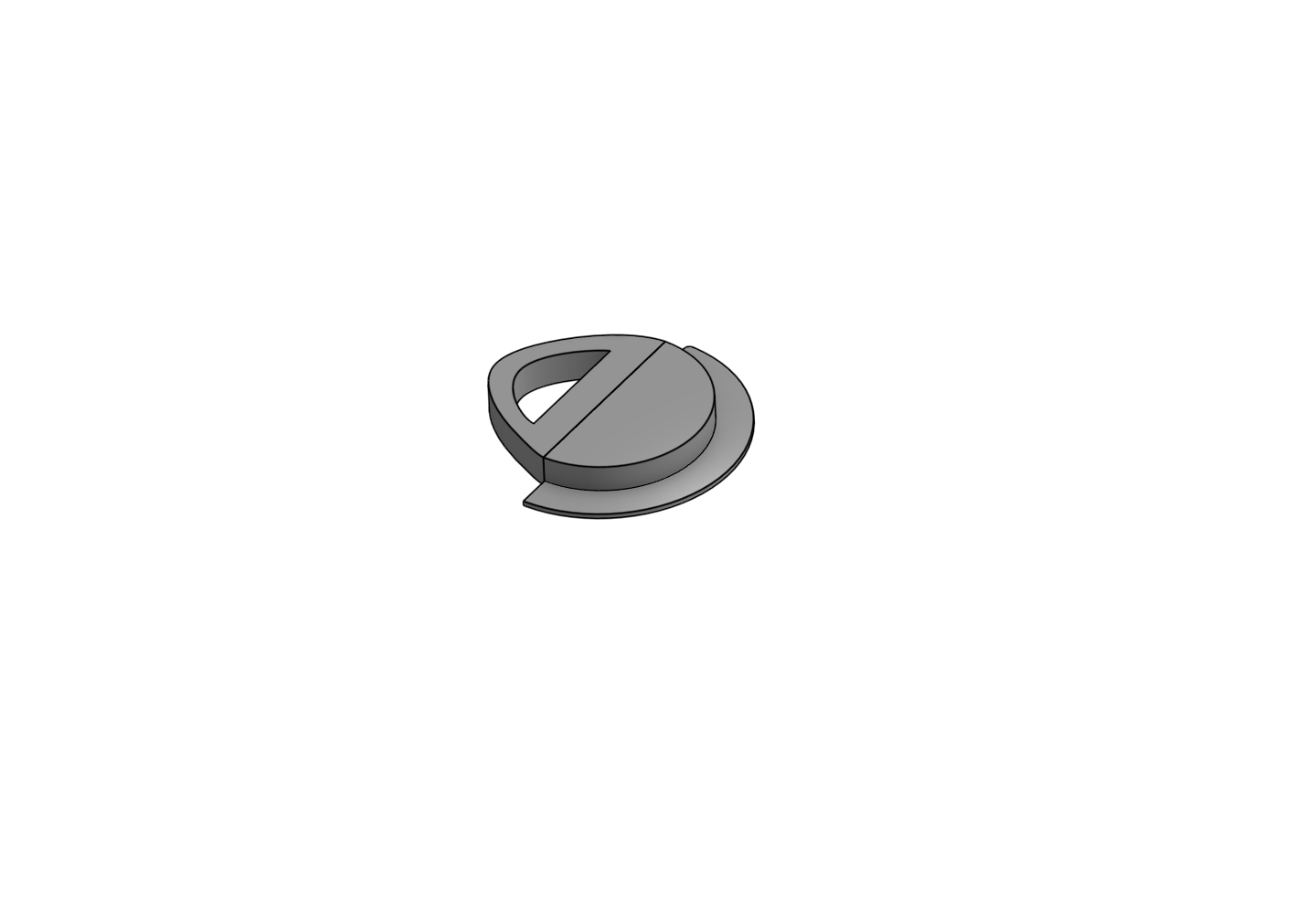 CAD rendering of the fridge dairy compartment mounting component