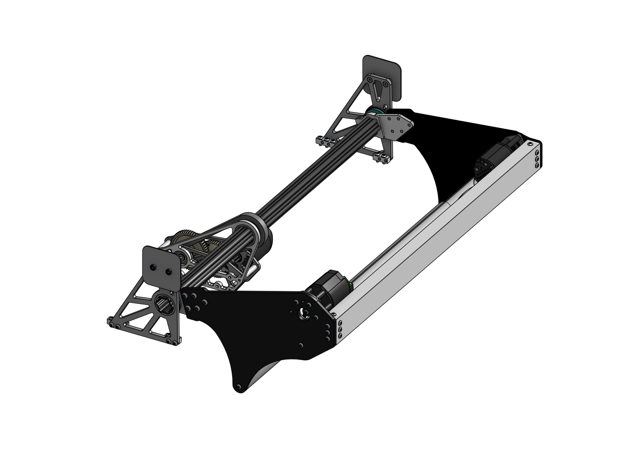 Final black CAD model of a 2026 robot ground intake