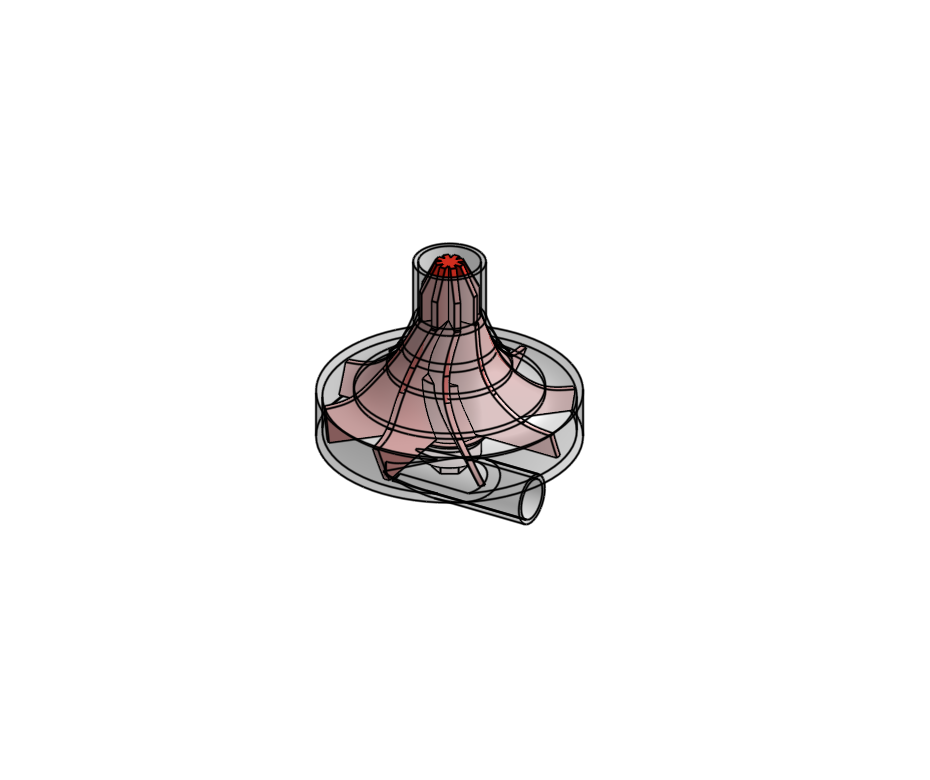 CAD rendering of a suction impeller prototype