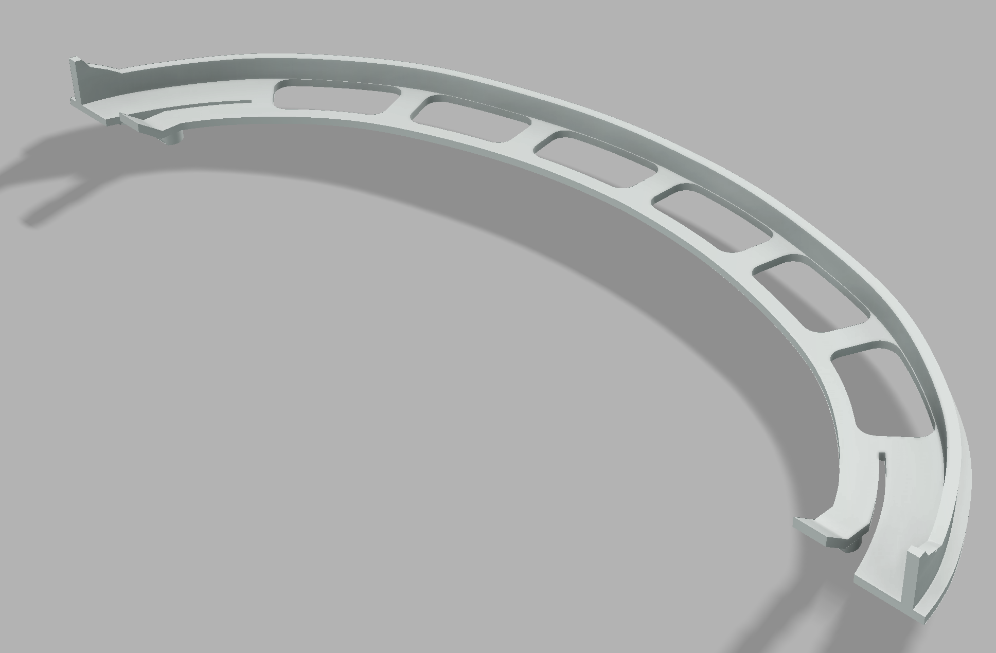 Final CAD render of the light cover mounting bracket