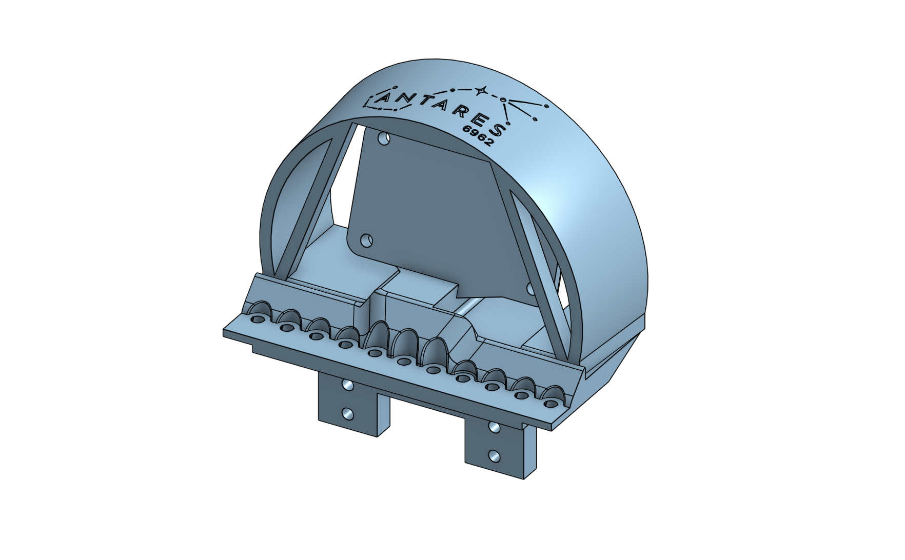 CAD rendering of an arched Limelight protective cover