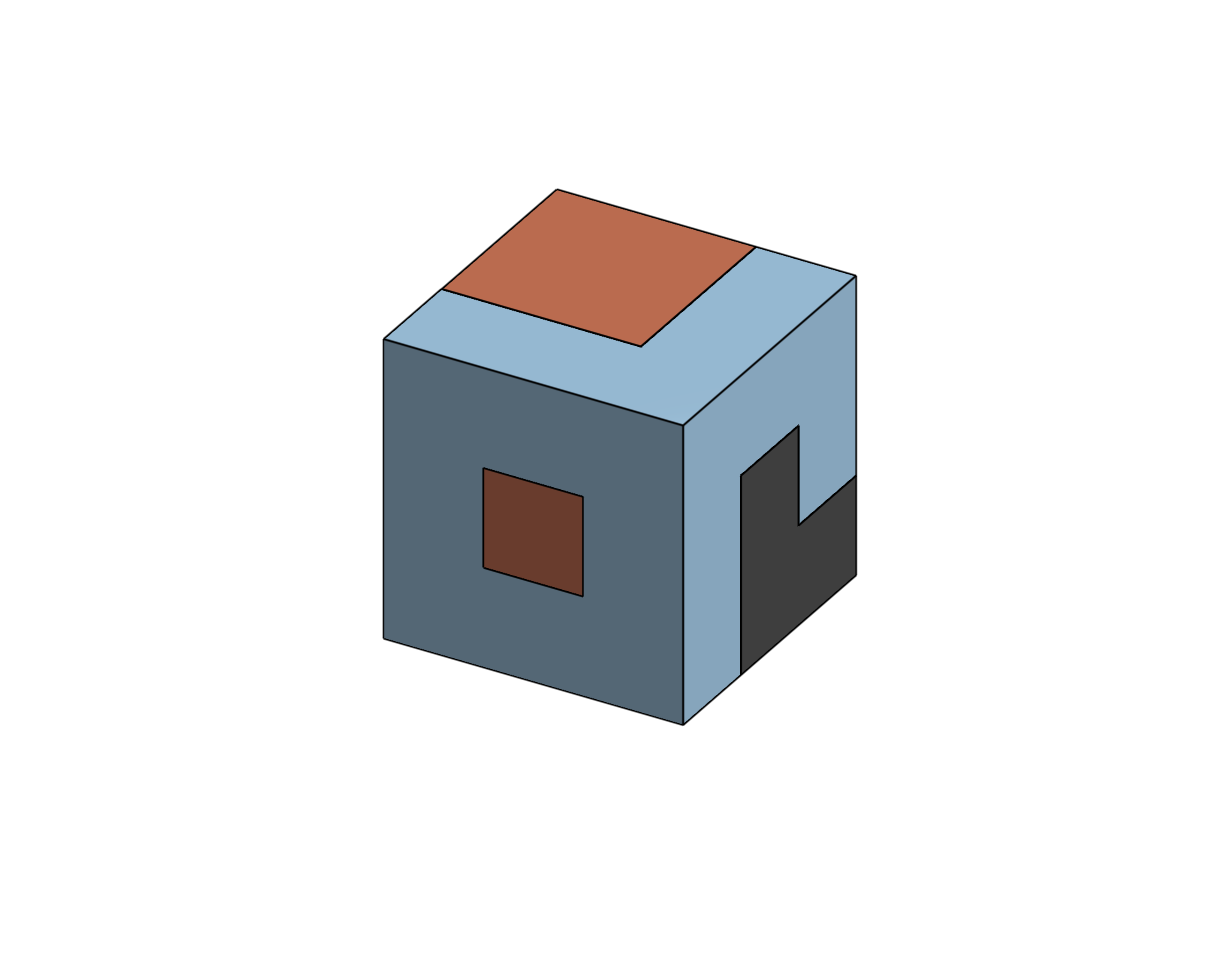 CAD rendering of an assembled puzzle cube