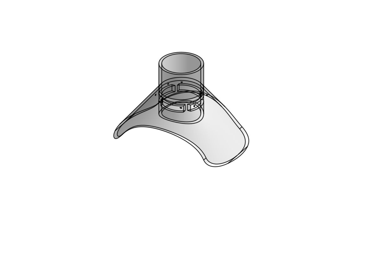 CAD rendering of the shopvac suction cup prototype