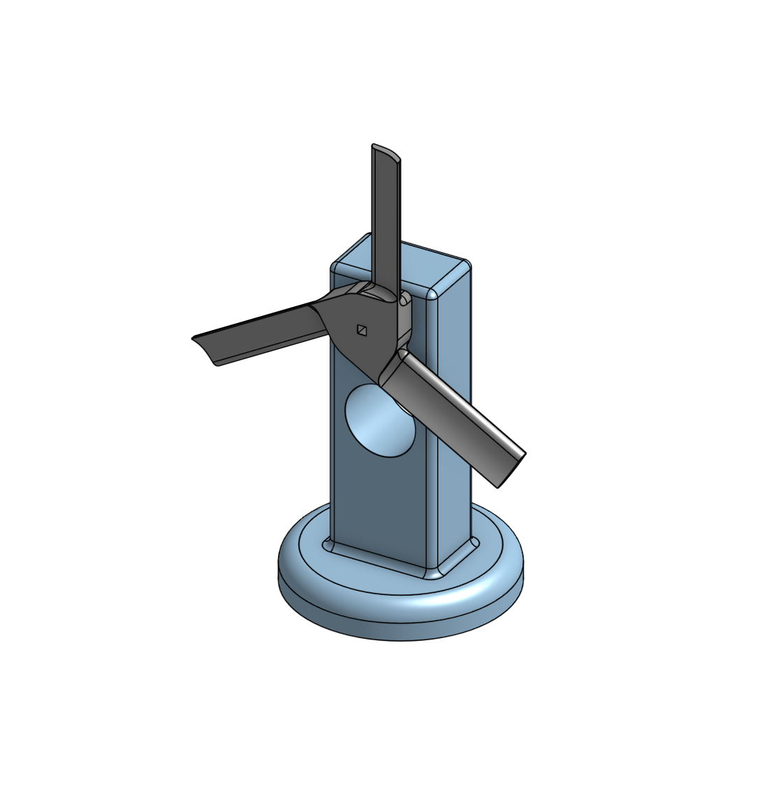 CAD rendering of a three rotor wind turbine