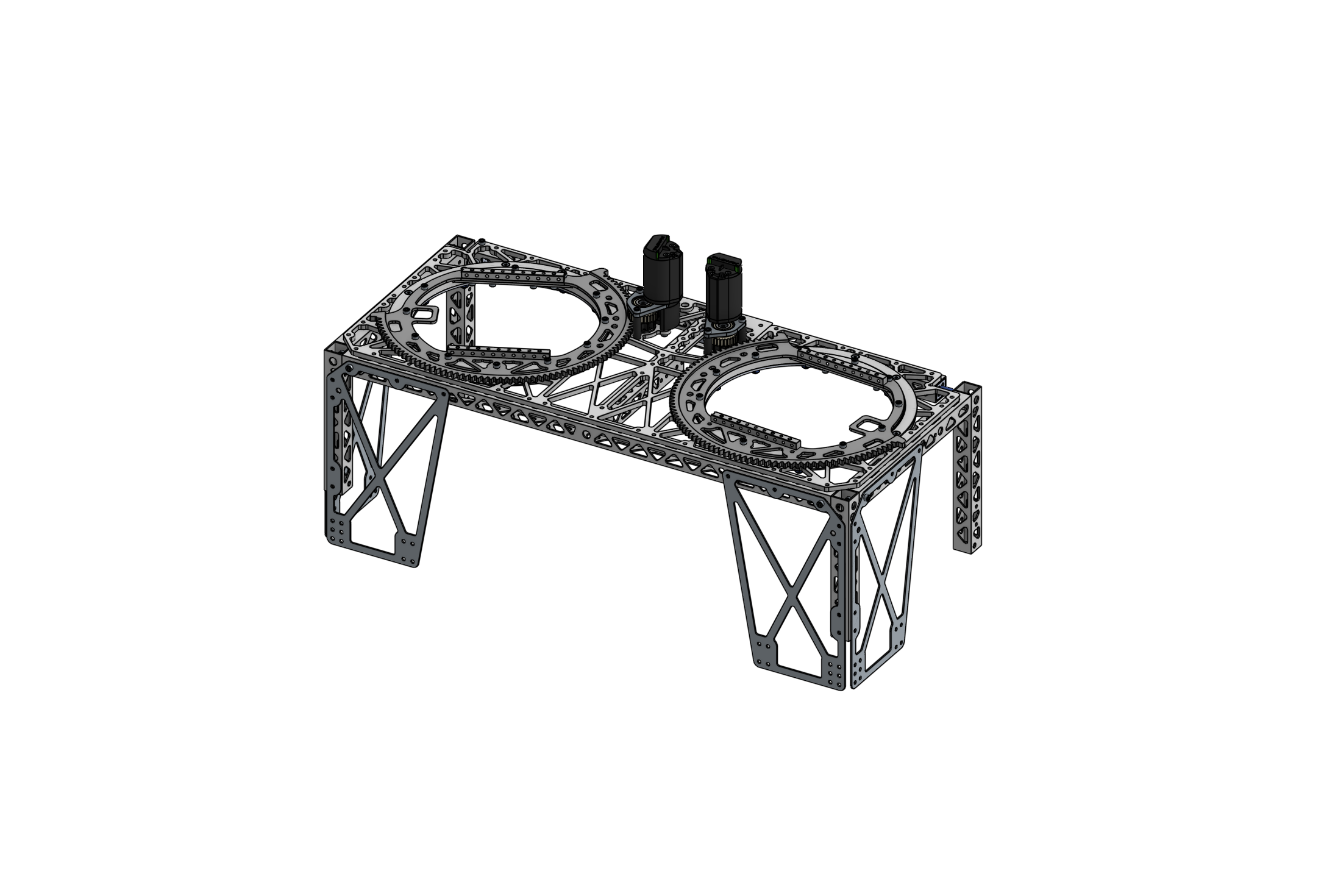 CAD rendering of a pocketed turret platform for robot weight reduction